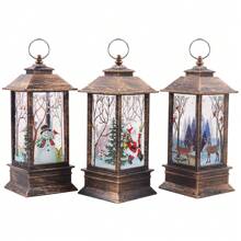 3pcs Christmas Lantern Candlestick Light Nightlight Old Man Snowman Decoration Nightlight Table Decoration Christmas Decorations, Halloween, Halloween Decoration - 3pcs - View 3