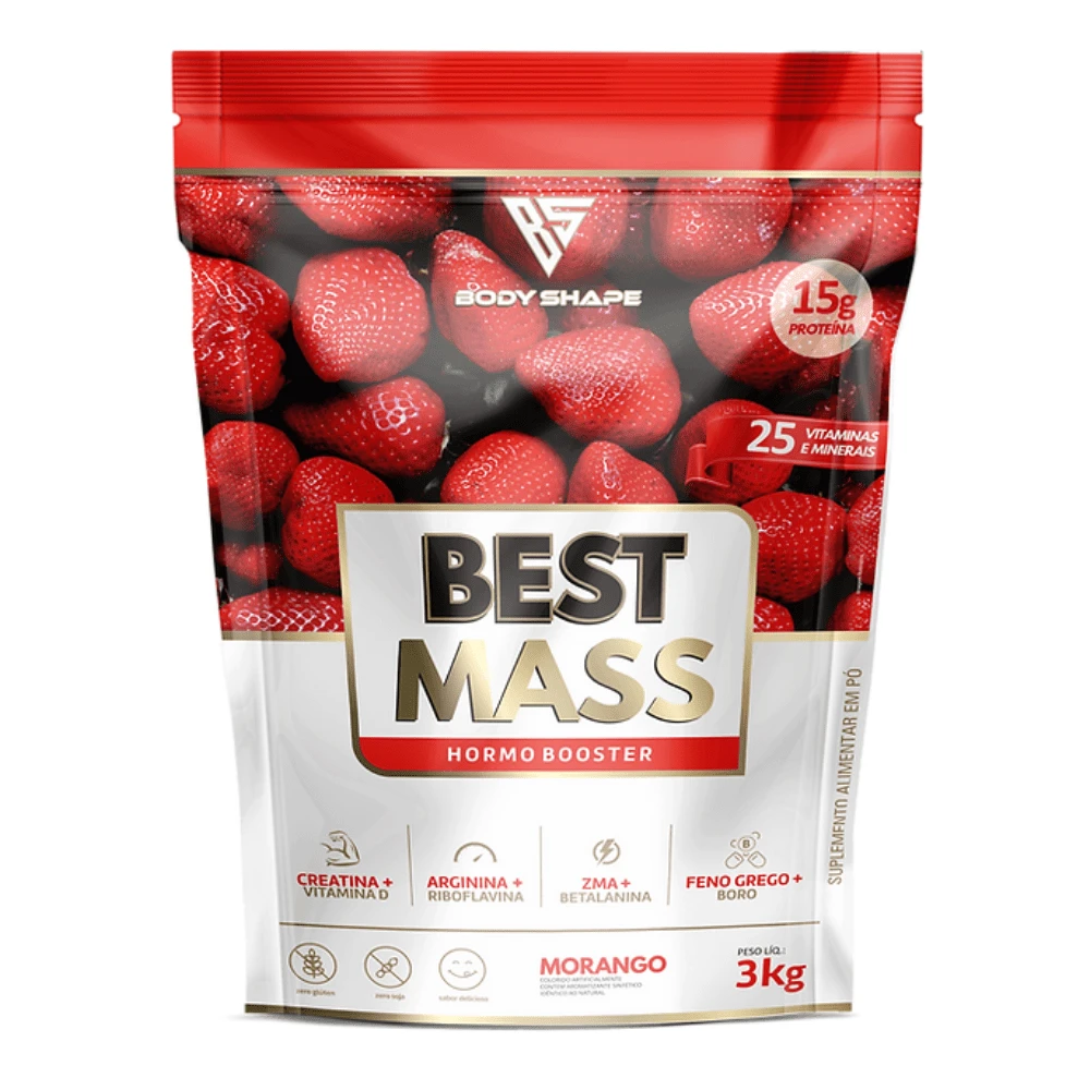 Best Mass Body Shape 3Kg Refil - Morango - Visão 1