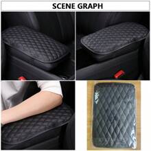 XENCN 1pc Car Armrest Cushion Cover Center Console Box Pad Protector Universal Accessories Soft PU Leather Arm Rest Cushion Waterproof