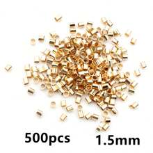 500 pièces de perles de blocage de tube métallique de 1,5 à 2,0 mm, perles d'espacement pour la fabrication de bijoux de collier DIY, fournitures de découverte