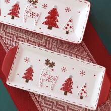 Set da tavola natalizio con ciotole e piatti con motivo a rammendo nordico a forma di Babbo Natale, set di barattoli sigillati in ceramica decorati, piatti piatti, tazze, set da tavola per la casa, la cucina, regalo di Natale