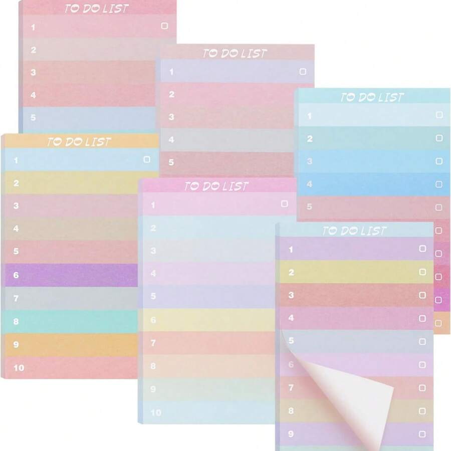 300張貼心小紙條，待辦事項貼紙，日常計劃記事本，可撕下清單用於辦公室、家庭或學校文具用品(5.12*3.15英寸) - 彩色 - 查看 1