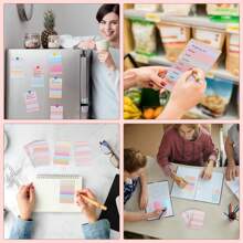 300張貼心小紙條，待辦事項貼紙，日常計劃記事本，可撕下清單用於辦公室、家庭或學校文具用品(5.12*3.15英寸) - 彩色 - 查看 5