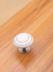 8 Stücke/Set Keramik Zuggriffe, vintage Knöpfe für Schubladen, gold/silberne kreisförmige Schranktürgriffe für Möbel, Schränke, Kommoden - weiß, grün, blau, schwarz, rot, orange, gelb - Keramikgriff mit goldenem und silbernem Rand - Übersicht 16