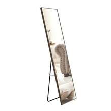 3rd Generation Gray Solid Wood Frame Full Length Mirror, Dressing Mirror, Bedroom Porch, Decorative Mirror, Clothing Store, Floor Mounted Large Mirror, Wall Mounted. 58 "* 15" - 灰色+玻璃 - 查看 9