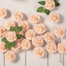 25/50 Con Hoa Hồng Xốp Nhân Tạo, Hoa Hồng Giả Trang Trí, Hoa Hồng Xốp Thật Số Lượng Lớn Cho Bó Hoa Cưới DIY, Lễ Tắm Cô Dâu, Tiệc, Trang Trí Nhà Cửa - bột sâm panh - Xem 6