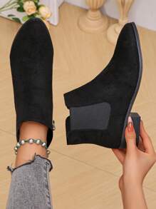 Stylish And Versatile Women's Ankle Boots - Black - View 1