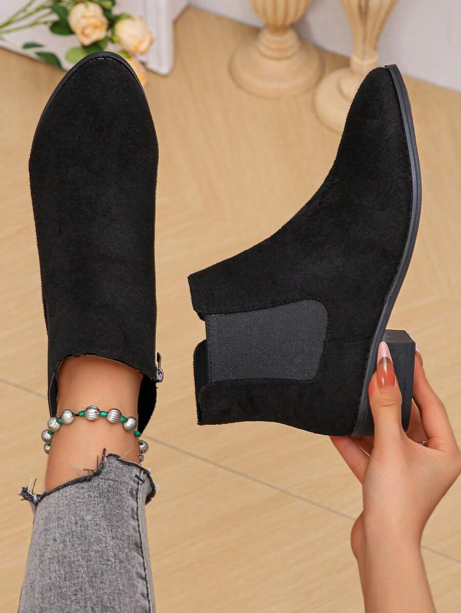 Stylish And Versatile Women's Ankle Boots - Black - View 1
