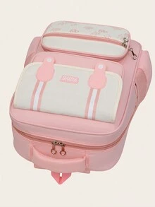 Fashionable Solid Color Multi-Pocket School Backpack Outdoor Daypack , School Bags For Girls - Pink - View 3