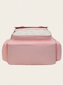 Fashionable Solid Color Multi-Pocket School Backpack Outdoor Daypack , School Bags For Girls - Pink - View 7