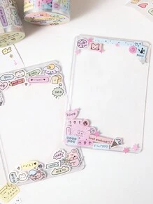 1 Roll Cute Cartoon Korean Style Gukka Stickers, Suitable For Gifts, Office, Home, Marking, Tags, Classrooms, Toys, Student Planner, DIY Decorative Tape Back To School - Multicolor - View 3