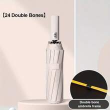 24-Bone Automatic Umbrella, Wind-Resistant, Men's Essential Business Accessory, Dual-Purpose Anti-UV Canopy For Sun And Rain Protection For School, Office, Household, Travel, Back To School Supplies Summer Cooling,Beach,Travel