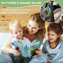 1pc Infant Toddler Soft Cloth Book With Ladybug Forest Patterns, Crinkle Paper & Teethable Tail, Visual Stimulation Learning Toy, Newborn Gift, Random Color