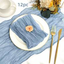 6/12/18/24/30 Pieces Purple Gauze Cheese Cloth Napkins, Multi-Color Optional Cheese Cloth Napkins Bali Cheese Cloth Napkins, Rustic Bohemian Lavender Napkins, Lavender Napkins For Family Dinners, Restaurants, Wedding Receptions, Dinners, Holiday Parties, Table Decorations
