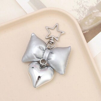 1st Creative Cute Bow Heart Nyckelringshänge Mångsidigt femuddig stjärna telefonhängeväska Hängande kedja Lämplig för tjejer som små presenter