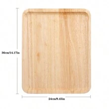 简易托盘，日式木托盘，长方形托盘，圆形木托盘，木杯托盘，橡胶木托盘，厨房，圣诞礼物 - 杏色 - 查看 12