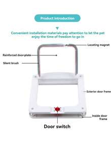 Adjustable Pet Door For Cats And Dogs, Controlled Entry And Exit, Two-Way Smart Pet Door Blocker For Pet House - Multicolor - View 2