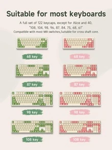 Akko Mocha Bear OEM Profile Double-Shot PBT Keycaps 122 Keys Keycap Set For Cherry MX Switch Gaming Mechanical Keyboard - Mocha Bear - 122 Pieces - View 4