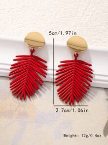1 Pair Stylish 2025 New Vintage Minimalist Delicate Leaf Design Earrings, Unique Personality Small Accessories, Versatile Gift For Women Daily Wear