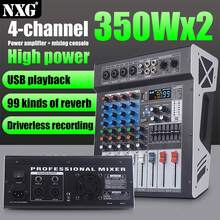 NGUVMN MX-4 4-Channel Professional Mixing Console With Power Amplifier, 8-Channel High-Power Stage Performance Mixing System, Bluetooth, Reverb, And EQ Effects, Wireless Microphone, Flight Case Included - Multicolor - View 2