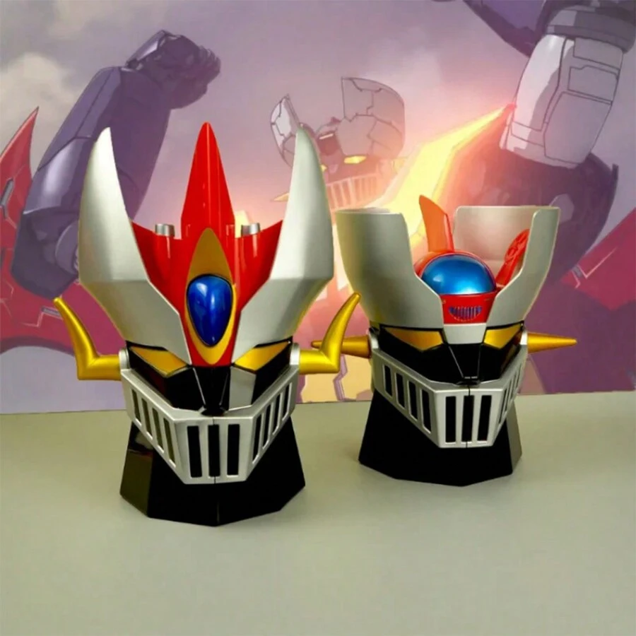 400ml Taza de anime, taza de café con tapa de acero inoxidable con el robot transformador de anime japonés MAZINGER Z, para oficina - multicolor - Ver 1