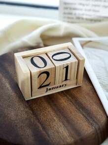 1 Mini Wooden Small Calendar Number Letter Ornament DIY Home Decoration Room Desktop Decoration Desk Calendar Props Decoration Office Desktop Decoration Random Numbers And Letters Best Gifts Birthday Graduation