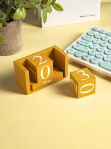 1 Mini Wooden Small Calendar Number Letter Ornament DIY Home Decoration Room Desktop Decoration Desk Calendar Props Decoration Office Desktop Decoration Random Numbers And Letters Best Gifts Birthday Graduation