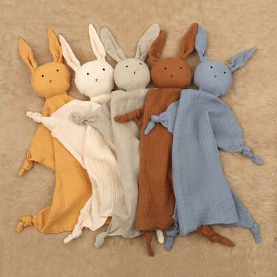 1pc Baby Soft Plain & Printed Rabbit Design Pat Towel