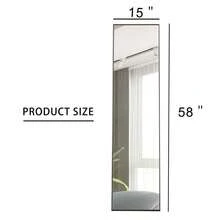 3rd Generation Gray Solid Wood Frame Full Length Mirror, Dressing Mirror, Bedroom Porch, Decorative Mirror, Clothing Store, Floor Mounted Large Mirror, Wall Mounted. 58 "* 15" - 灰色+玻璃 - 查看 5