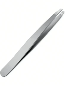 1pc Stainless Steel Tweezer Set - Includes 1 Tweezer For Removing Facial Hair, Ingrown Hair And Debris, And 1 Eyebrow Tweezer - Professional Hair Removal Tweezers