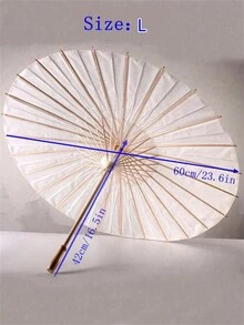 1 pieza Paraguas en blanco DIY de papel, tamaño grande/mediano/pequeño, adecuado para arte manual pintado a mano y decoración para festivales y fiestas - Blanco - Ver 2