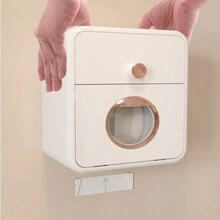 Toilet Tissue Box Waterproof And Non Perforated Toilet Paper Drawer Toilet Paper Box Toilet Paper Storage Rack Creative Roll Paper Box - Multicolor - View 4