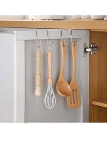 1/2 piezas Gancho multiusos para puerta de gabinete, gancho sobre la puerta, gancho doble, para colgar y organizar detrás de la puerta, en la cocina, el gabinete y el baño