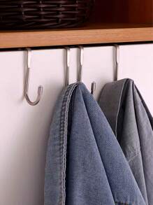 1/2 piezas Gancho multiusos para puerta de gabinete, gancho sobre la puerta, gancho doble, para colgar y organizar detrás de la puerta, en la cocina, el gabinete y el baño