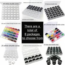 EDCUEBE7 Carretes de hilo de coser negro, bobinas de hilo de coser y caja de almacenamiento (color aleatorio) - Negro - Ver 3