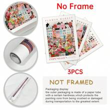 3 cái/bộ Bộ áp phích chợ hoa, Gói nghệ thuật treo tường, Nghệ thuật treo tường thực vật, Áp phích thực vật, Áp phích hoa hồng, Bộ tranh treo tường, Trang trí tường bằng vải canvas, Món quà lý tưởng cho hành lang phòng ngủ - Nhiều màu - Xem 5