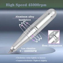 全新专业 45000RPM 便携式低噪音电动指甲钻机可充电指甲打磨机适用于凝胶指甲抛光适用于家庭美甲沙龙 - 彩色 - 查看 8