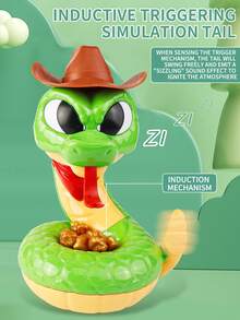 Electric Jumping Rattlesnake Prank Toy, Scary Desktop Surprise Game For Stress Relief And Gags - Green - View 3