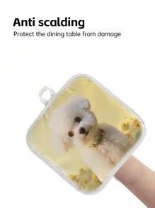 1 tấm thảm cách nhiệt hình ảnh tùy chỉnh, thảm cách nhiệt in ảnh thiết kế cá nhân, thảm cách nhiệt gia đình, thảm bàn ăn vuông, thảm cốc nước giải khát, thảm cốc cà phê, thích hợp cho bàn ăn và nhà bếp, đồ gia dụng, quà tặng lễ tạ ơn cho bạn bè trang trí nhà cửa Phụ kiện - trắng - Xem 5