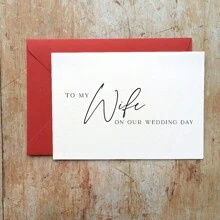 1/5 PCS, To My Wife On Our Wedding Day Card, To My Wifey On Our Wedding Day Card, To My Wife Card, Wedding Day Card Including Envelope