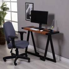Cover For Director Office Chair Seat And Back Solid Colors - 灰色 - 查看 2