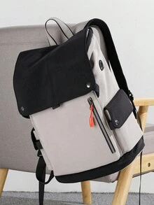 1 件男女通用大容量多功能旅行背包，可扩展防水徒步旅行背包，干湿分离，防刮复古设计休闲通勤包，男女学校背包返校学生书包书包学校用品