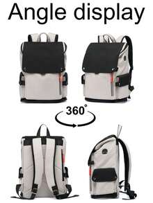 1 件男女通用大容量多功能旅行背包，可扩展防水徒步旅行背包，干湿分离，防刮复古设计休闲通勤包，男女学校背包返校学生书包书包学校用品