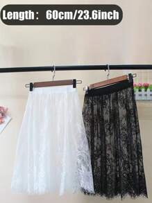 3pcs/1pc Women's Waist Cincher Anti-Static Anti-Light Inner Lining Lace Decor Long Midi-Length Skirt Slip, Elastic And Adjustable Waistband, Multiple Colors & Sizes (One Size Fits All) Valentine's Day Summer, School Fall, Autumn, Halloween