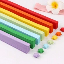 540 Sheets Star Origami Star Strip Rainbow Star Paper Lucky Star Origami 7 Colors Solid Color Origami - 7 Colors - View 1