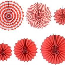 6pcs Paper Fan Flower Set For Wedding/Party/Birthday Decoration - Multicolor - View 13
