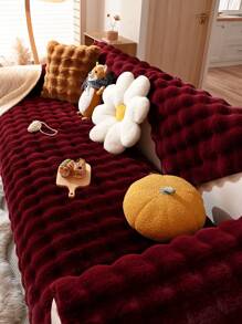 1 pezzo Fodera per cuscino del divano in peluche soffice, colore unito, adatto per autunno e inverno