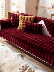 1 pezzo Fodera per cuscino del divano in peluche soffice, colore unito, adatto per autunno e inverno