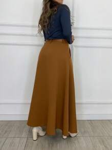 Women Skirts - Chocolate Brown - View 2