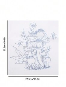 Kit de broderie DIY - Motif de champignons et de plantes
